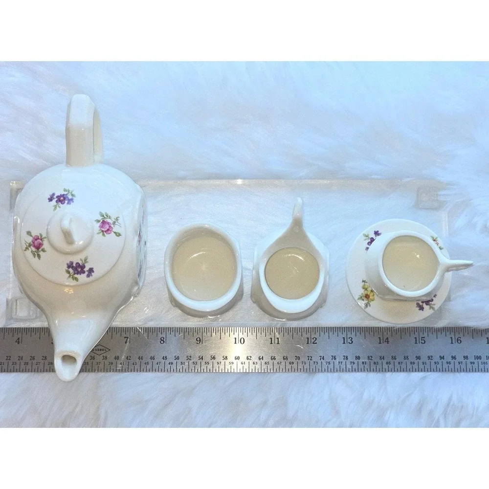 Vintage Miniature Ceramic Floral Tea‎ Set - 12 Pieces
